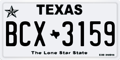 TX license plate BCX3159