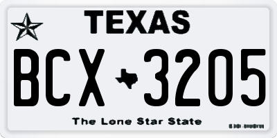 TX license plate BCX3205