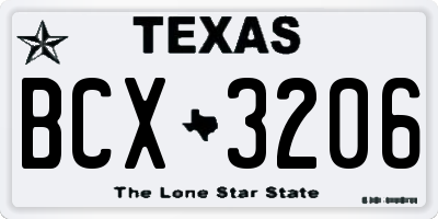 TX license plate BCX3206