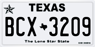 TX license plate BCX3209