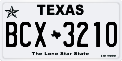 TX license plate BCX3210