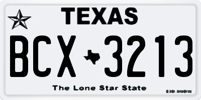 TX license plate BCX3213