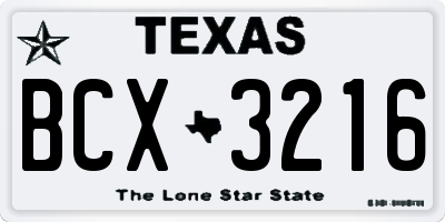 TX license plate BCX3216