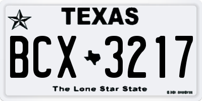 TX license plate BCX3217
