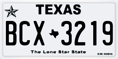 TX license plate BCX3219