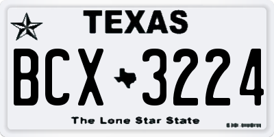 TX license plate BCX3224