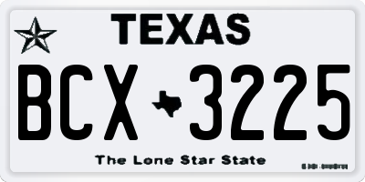 TX license plate BCX3225