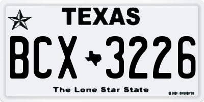 TX license plate BCX3226