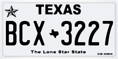 TX license plate BCX3227