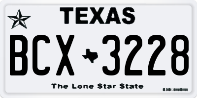 TX license plate BCX3228