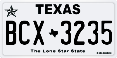 TX license plate BCX3235