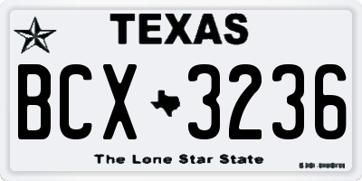 TX license plate BCX3236