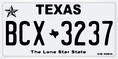 TX license plate BCX3237