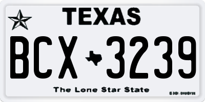 TX license plate BCX3239