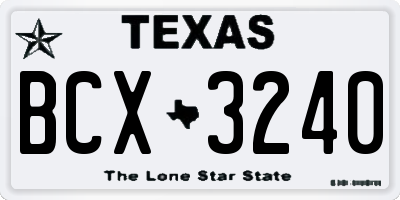 TX license plate BCX3240