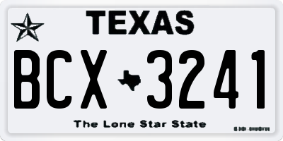 TX license plate BCX3241