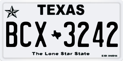 TX license plate BCX3242