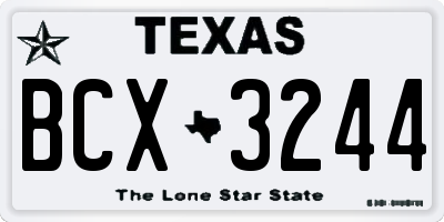 TX license plate BCX3244