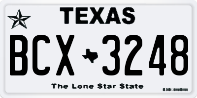 TX license plate BCX3248