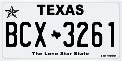 TX license plate BCX3261