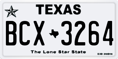 TX license plate BCX3264