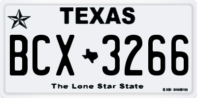 TX license plate BCX3266