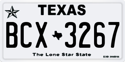 TX license plate BCX3267
