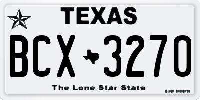 TX license plate BCX3270