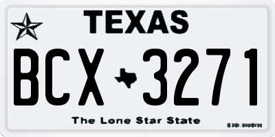 TX license plate BCX3271