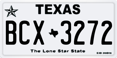 TX license plate BCX3272