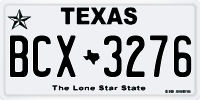 TX license plate BCX3276