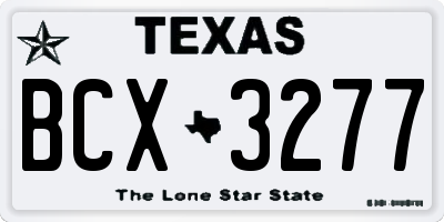 TX license plate BCX3277