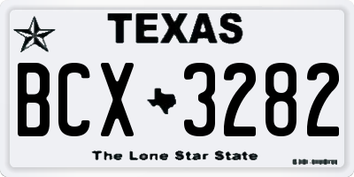 TX license plate BCX3282