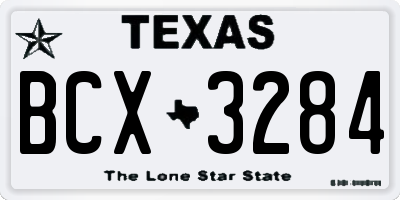 TX license plate BCX3284