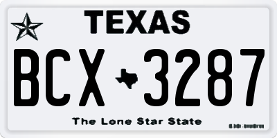 TX license plate BCX3287
