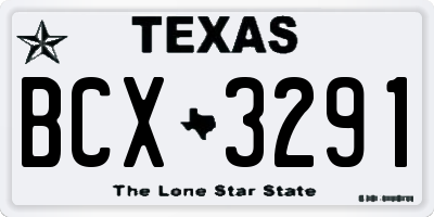 TX license plate BCX3291