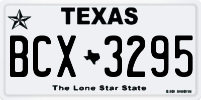 TX license plate BCX3295