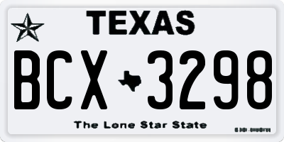 TX license plate BCX3298
