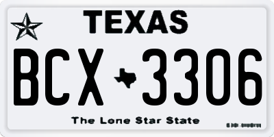 TX license plate BCX3306