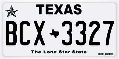 TX license plate BCX3327