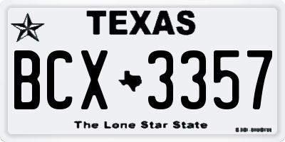 TX license plate BCX3357