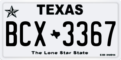 TX license plate BCX3367
