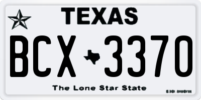 TX license plate BCX3370