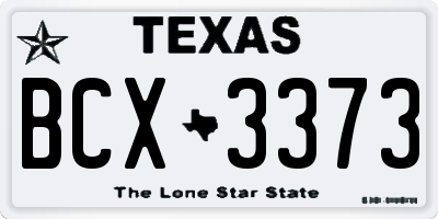 TX license plate BCX3373