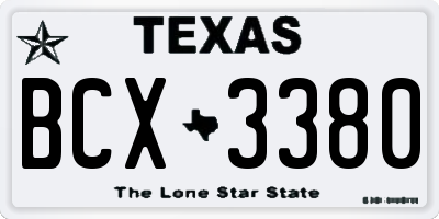 TX license plate BCX3380