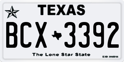 TX license plate BCX3392