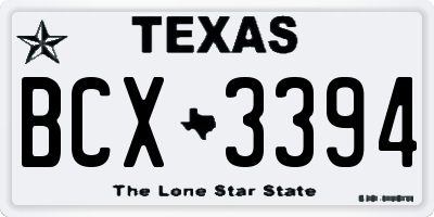 TX license plate BCX3394