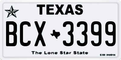 TX license plate BCX3399