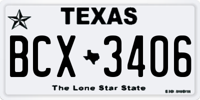 TX license plate BCX3406