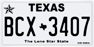 TX license plate BCX3407